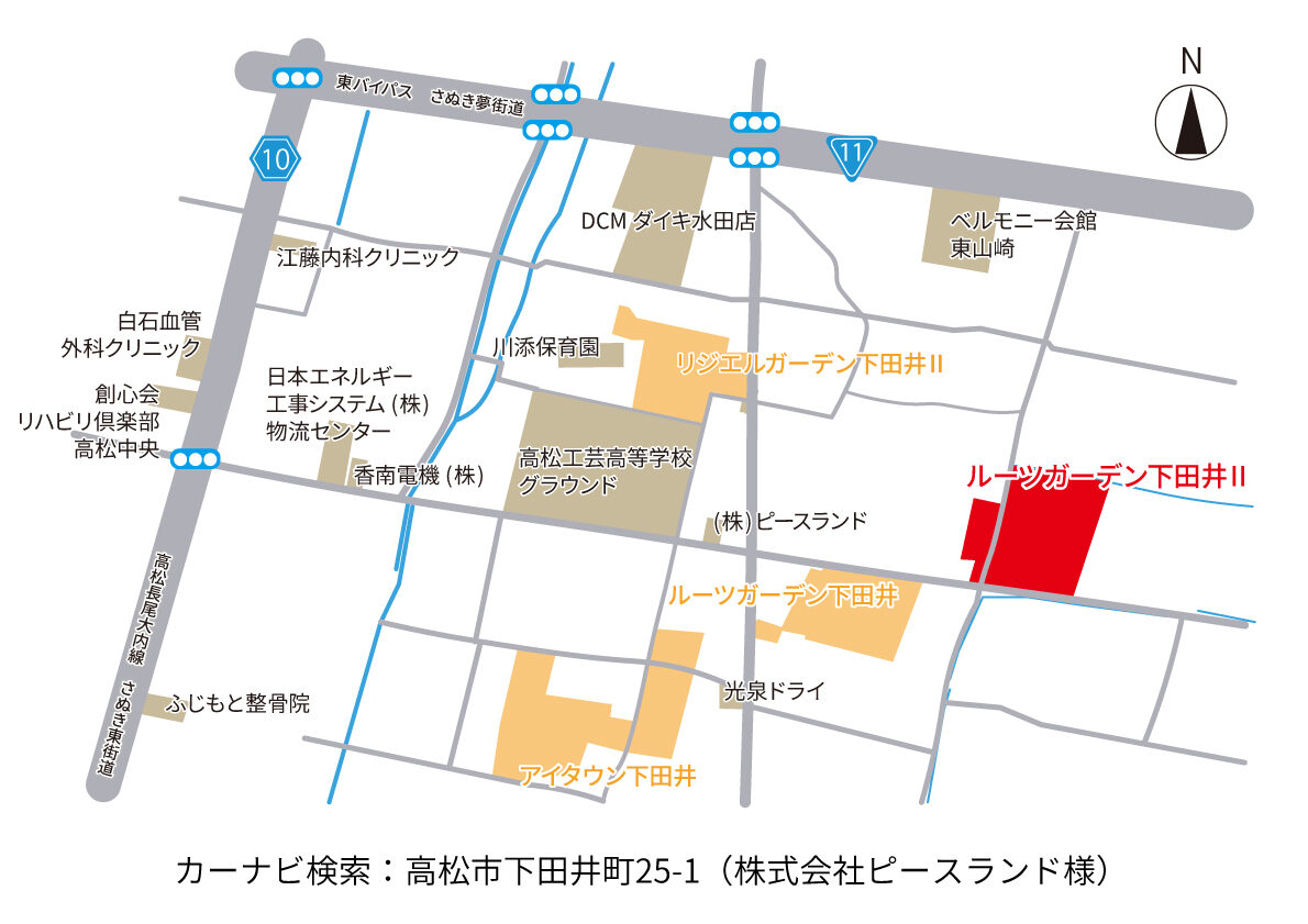 ルーツガーデン下田井Ⅱ　地図